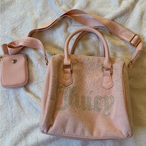 Juicy Couture Light Pink Satchel with Glitter Accents